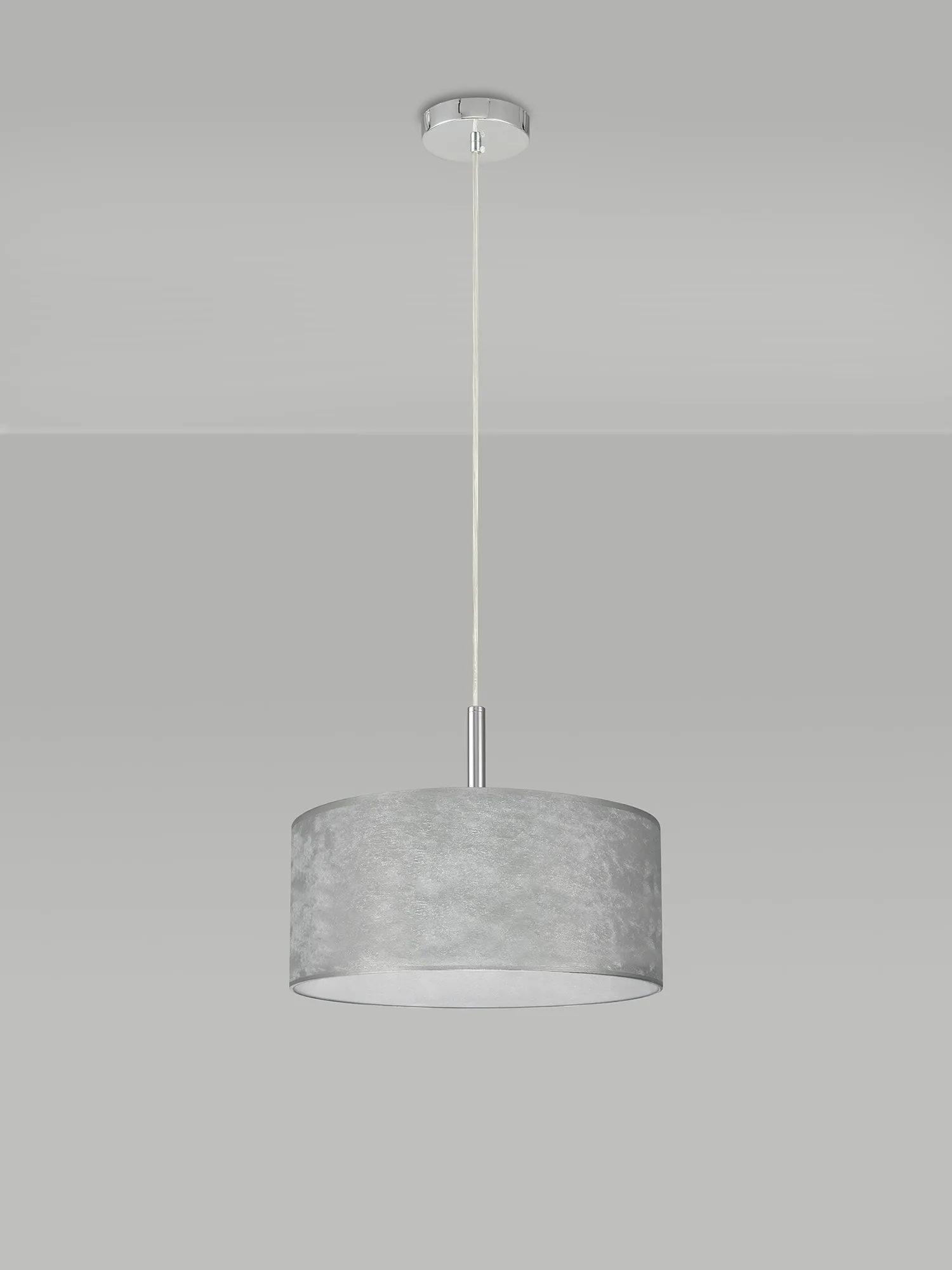 Baymont 40cm 3 Light Pendant Polished Chrome, Silver Leaf DK0794  Deco Baymont CH SL